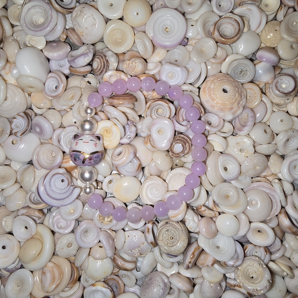 MANEKI-NEKO STRETCH BRACELET GALAXY PURPLE JADE